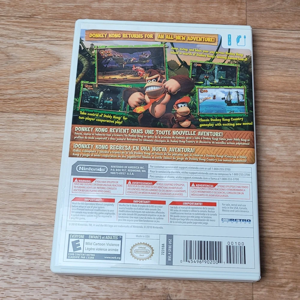 Nintendo Donkey Kong Country Returns (Nintendo Wii, 2010) Complete